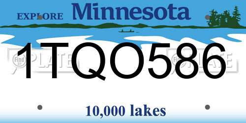 1TQO586 Minnesota License Plate
