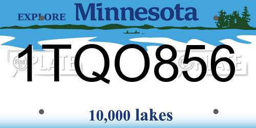 1TQO856 Minnesota License Plate