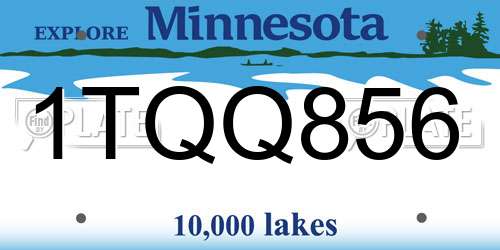 1TQQ856 Minnesota License Plate