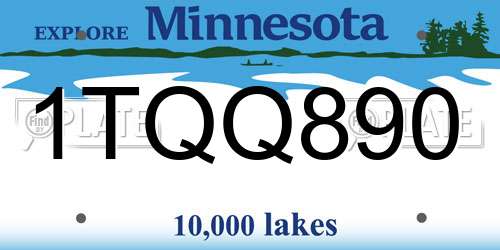 1TQQ890 Minnesota License Plate