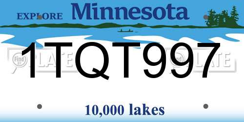 1TQT997 Minnesota License Plate