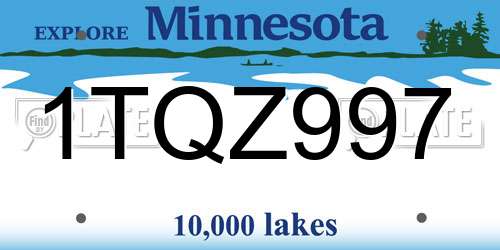 1TQZ997 Minnesota License Plate