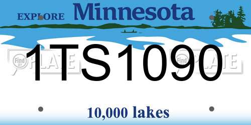1TS1090 Minnesota License Plate