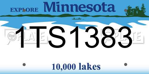 1TS1383 Minnesota License Plate