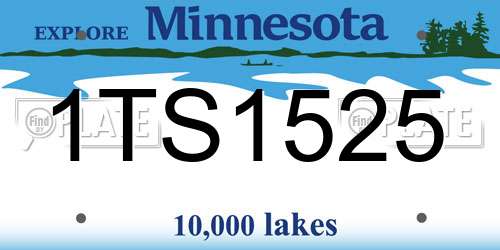 1TS1525 Minnesota License Plate