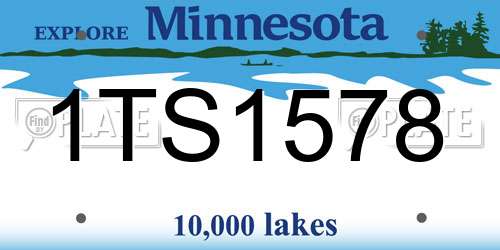 1TS1578 Minnesota License Plate