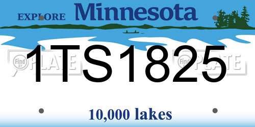 1TS1825 Minnesota License Plate