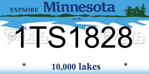 1TS1828 Minnesota License Plate