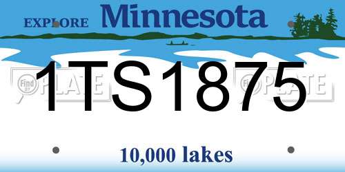 1TS1875 Minnesota License Plate
