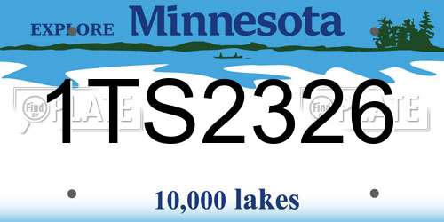 1TS2326 Minnesota License Plate