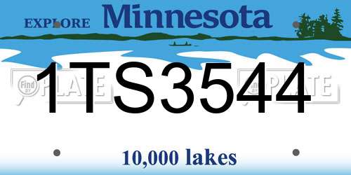 1TS3544 Minnesota License Plate