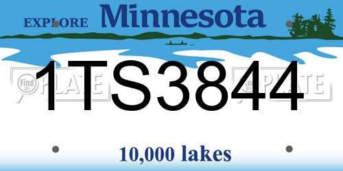 1TS3844 Minnesota License Plate
