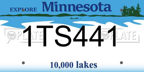 1TS441 Minnesota License Plate