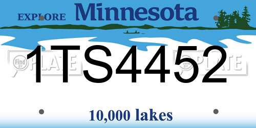 1TS4452 Minnesota License Plate