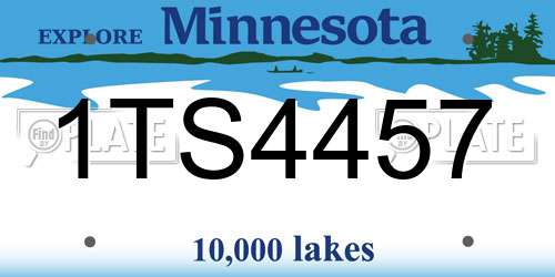 1TS4457 Minnesota License Plate
