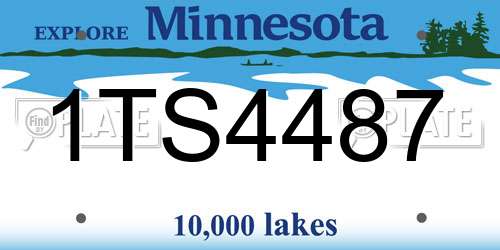 1TS4487 Minnesota License Plate