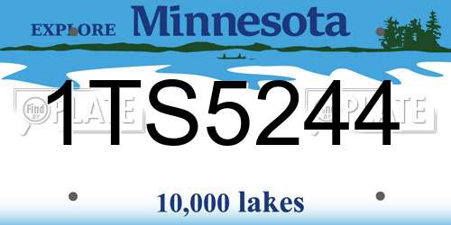 1TS5244 Minnesota License Plate