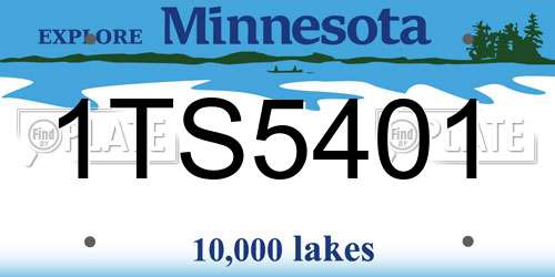 1TS5401 Minnesota License Plate