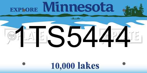 1TS5444 Minnesota License Plate