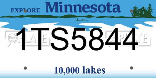 1TS5844 Minnesota License Plate