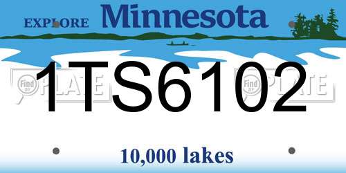1TS6102 Minnesota License Plate