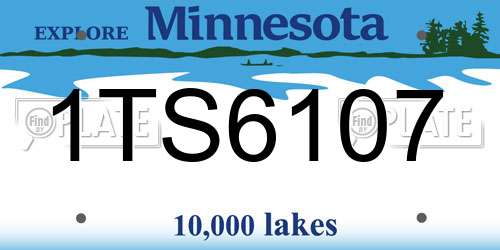 1TS6107 Minnesota License Plate