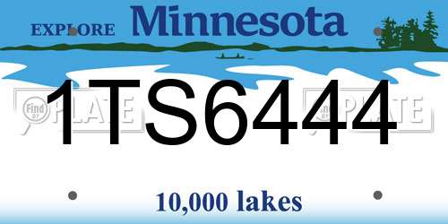 1TS6444 Minnesota License Plate