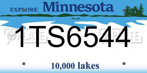 1TS6544 Minnesota License Plate