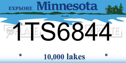 1TS6844 Minnesota License Plate