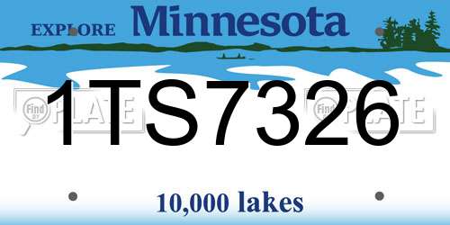 1TS7326 Minnesota License Plate
