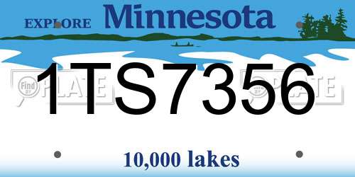 1TS7356 Minnesota License Plate