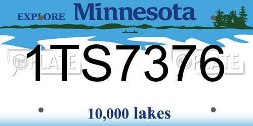 1TS7376 Minnesota License Plate