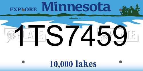 1TS7459 Minnesota License Plate