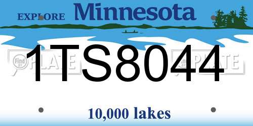 1TS8044 Minnesota License Plate
