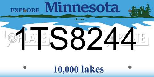 1TS8244 Minnesota License Plate
