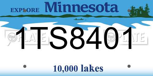 1TS8401 Minnesota License Plate