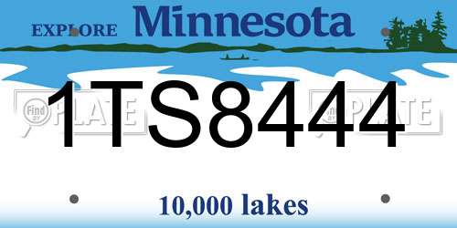 1TS8444 Minnesota License Plate