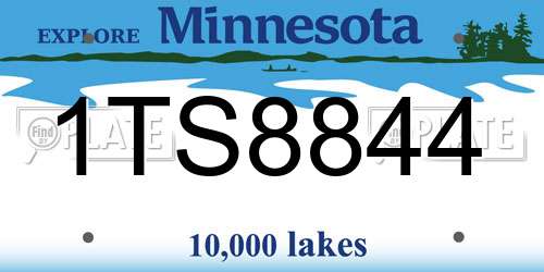 1TS8844 Minnesota License Plate