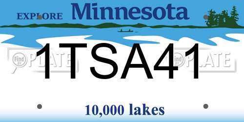 1TSA41 Minnesota License Plate
