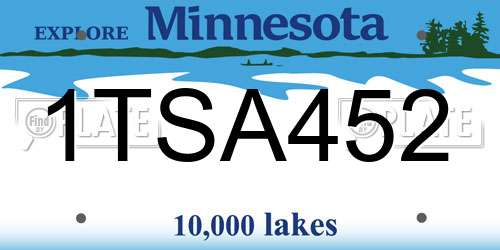 1TSA452 Minnesota License Plate