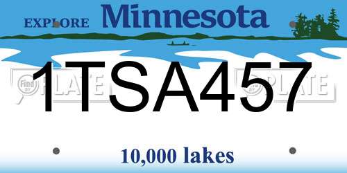 1TSA457 Minnesota License Plate