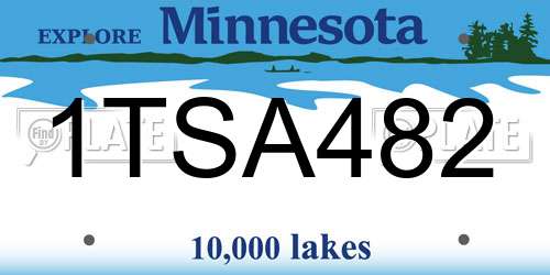 1TSA482 Minnesota License Plate
