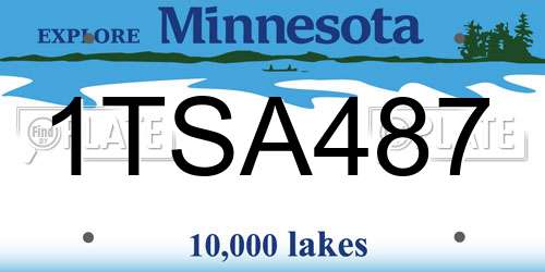 1TSA487 Minnesota License Plate