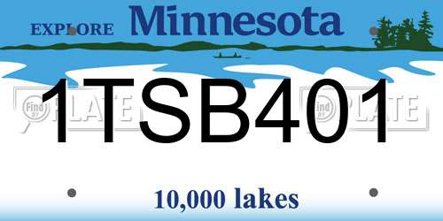 1TSB401 Minnesota License Plate