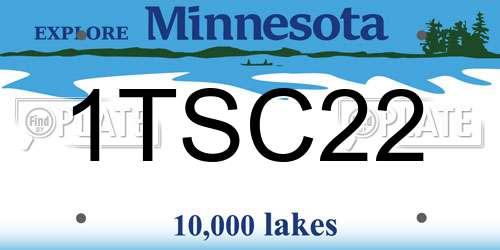 1TSC22 Minnesota License Plate