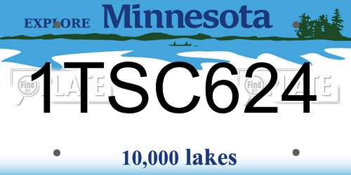 1TSC624 Minnesota License Plate