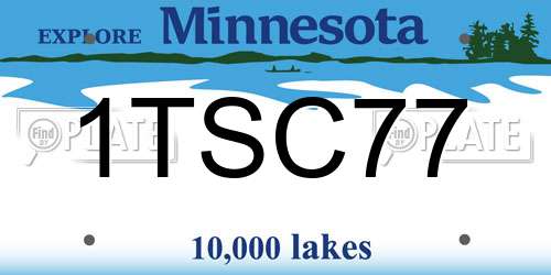 1TSC77 Minnesota License Plate
