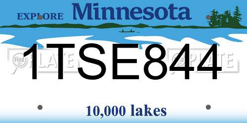 1TSE844 Minnesota License Plate