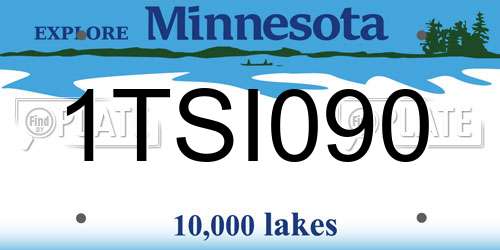 1TSI090 Minnesota License Plate