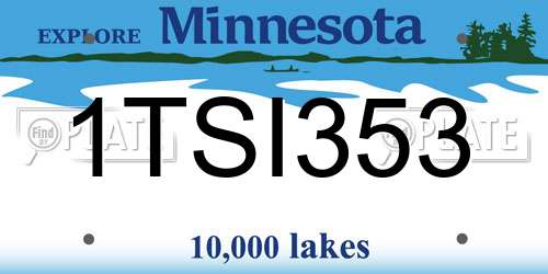 1TSI353 Minnesota License Plate